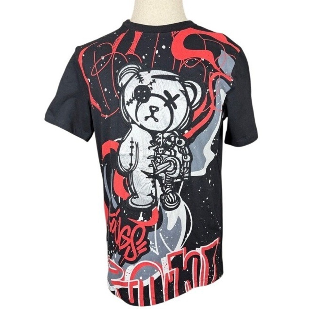 Rebel Vengeance Mens Black Graffiti Teddy Bear Graphic T-Shirt Size M RN120382